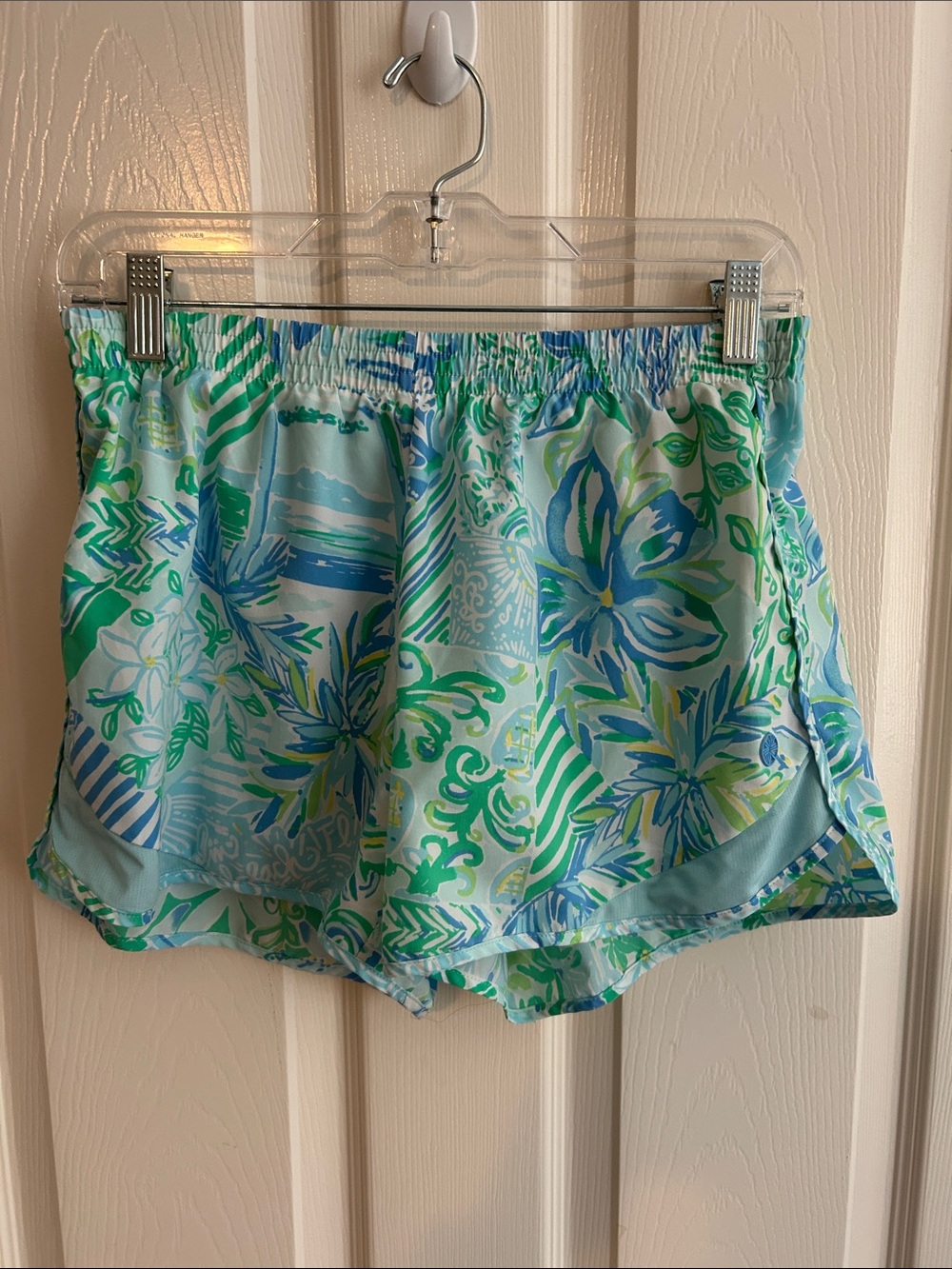 Lilly Pulitzer Luxletic Floral Blue & Green Athletic Shorts